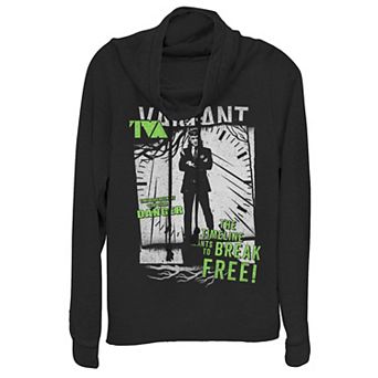 Juniors' Marvel Loki The Timeline Wants To Break Free Cowlneck Graphic Lightweight Long Sleeve