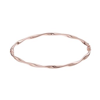 14k Gold Vermeil Twisted Oval Bangle Bracelet