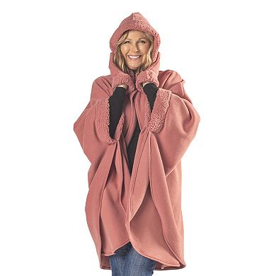 Linda Anderson Emily Sherpa Trimmed Cozy Coat and Gloves Set