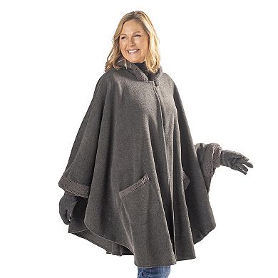 Linda Anderson Emily Sherpa Trimmed Cozy Coat and Gloves Set