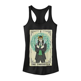Juniors' Marvel Loki Trickster Tarot Racerback Tank Top