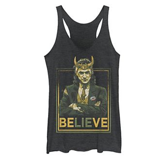 Juniors' Marvel Loki BeLIEve Portrait Racerback Tank Top