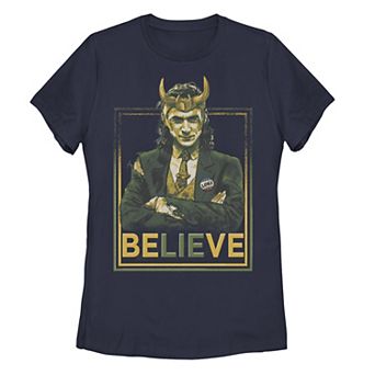 Juniors' Marvel Loki BeLIEve Portrait Tee