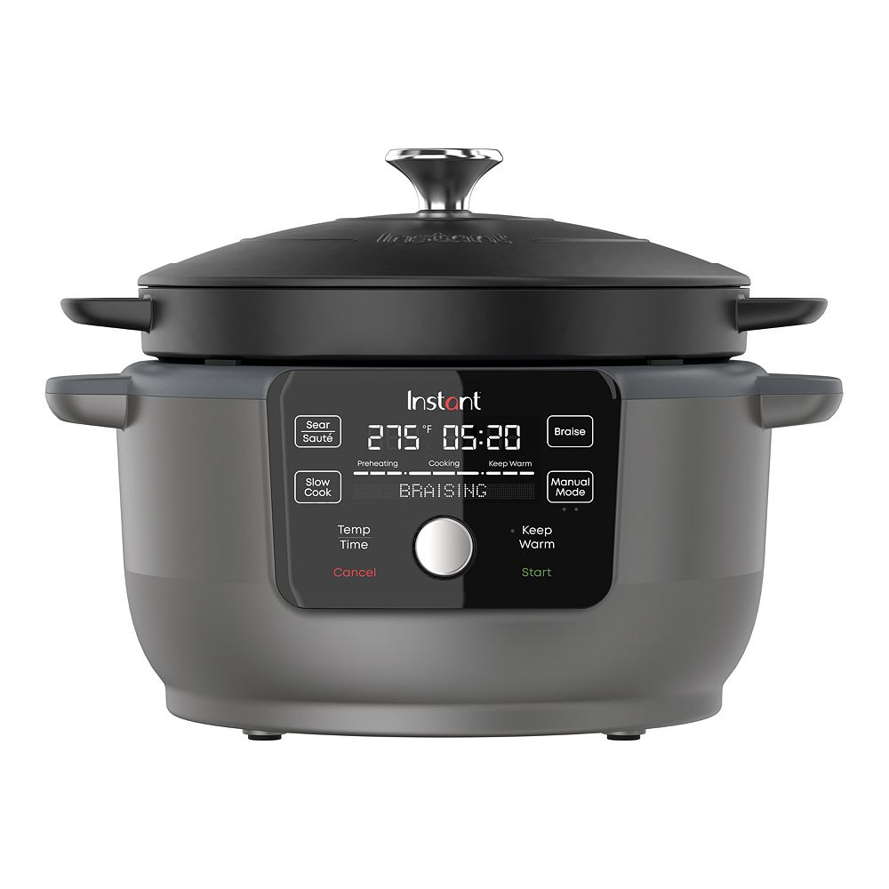 Instant 6-qt. Dutch Oven with Enameled Cast-Iron Cooking Pot - Black