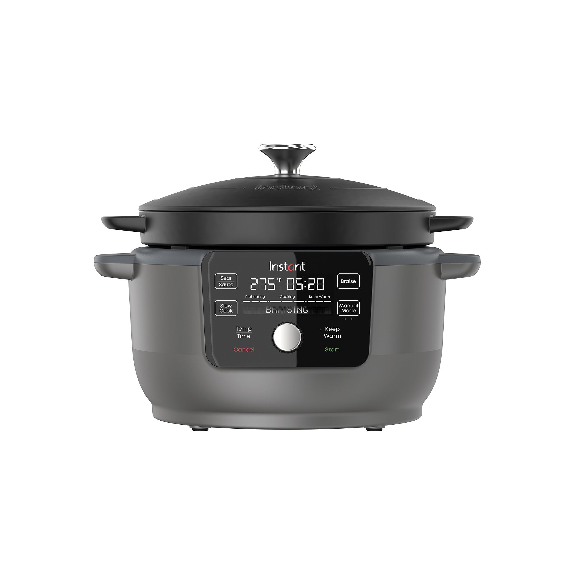 Instant 6-qt. Dutch Oven with Enameled Cast-Iron Cooking Pot, Black