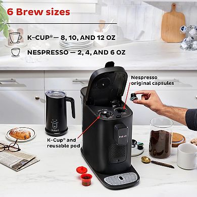 Instant 2-in-1 Single-Serve Coffee Maker with Reusable Coffee Pod