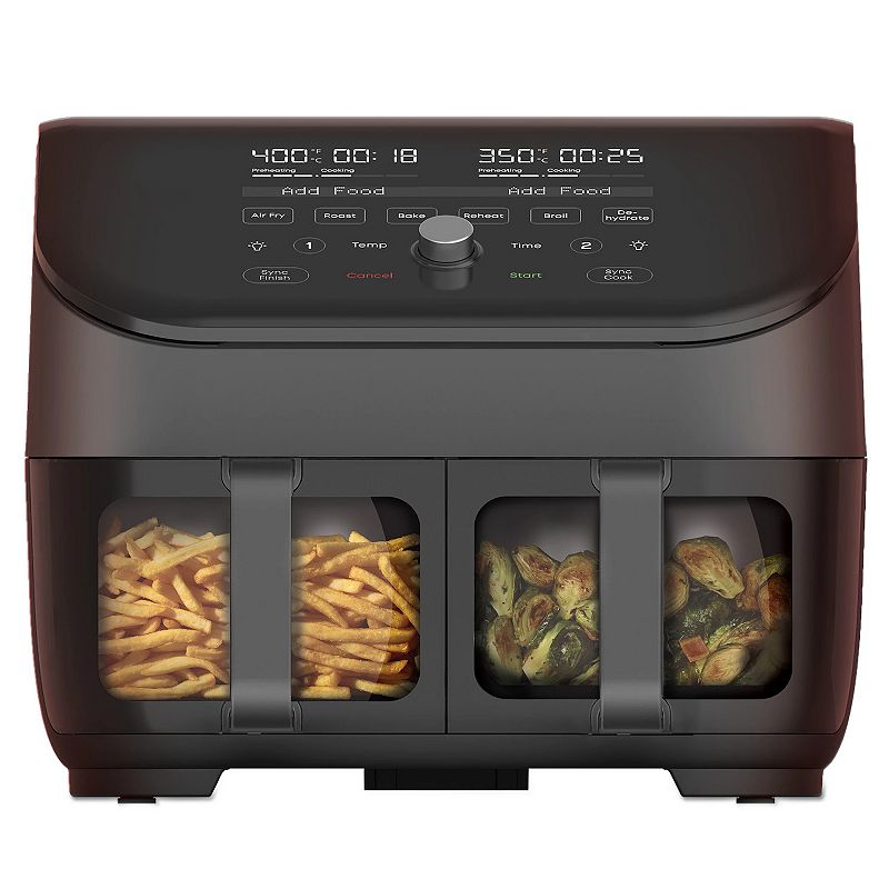 Instant Pot Vortex Plus Black Dual-Basket 8-in-1 Air Fryer with ClearCook, 