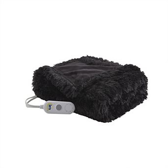 Serta® Leena Shaggy Faux Fur Electric Heated Throw Blanket