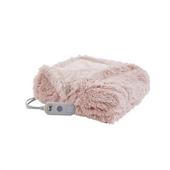 Serta® Leena Shaggy Faux Fur Electric Heated Throw Blanket