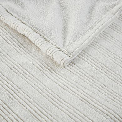 Serta Ribbed Micro Fleece Heated Blanket