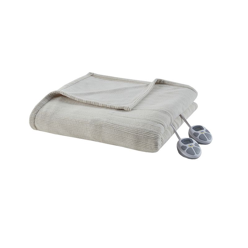 64043171 Serta Ribbed Micro Fleece Heated Electric Blanket, sku 64043171