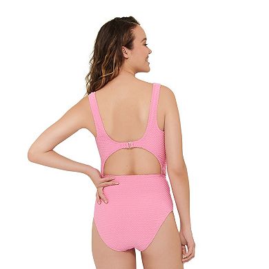 Juniors' Ninety-Nine° Ruched Cutout One-Piece Swimsuit