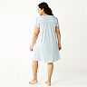 Plus Size Croft & Barrow® Short Sleeve Pajama Nightgown