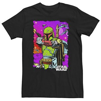 Big & Tall Star Wars Boba Fett Vibrant Neon Comic Cutout Tee
