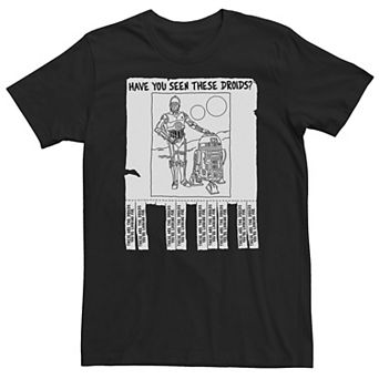 Big & Tall Star Wars Have You Seen These Droids? Distressed Poster Tee