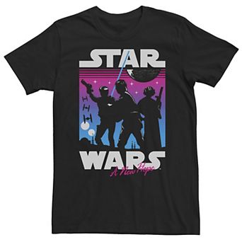Big & Tall Star Wars Group Shot Gradient Silhouette Tee