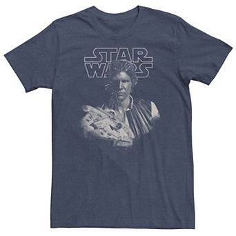 Big & Tall Star Wars Han Solo Millennium Falcon Portrait Tee