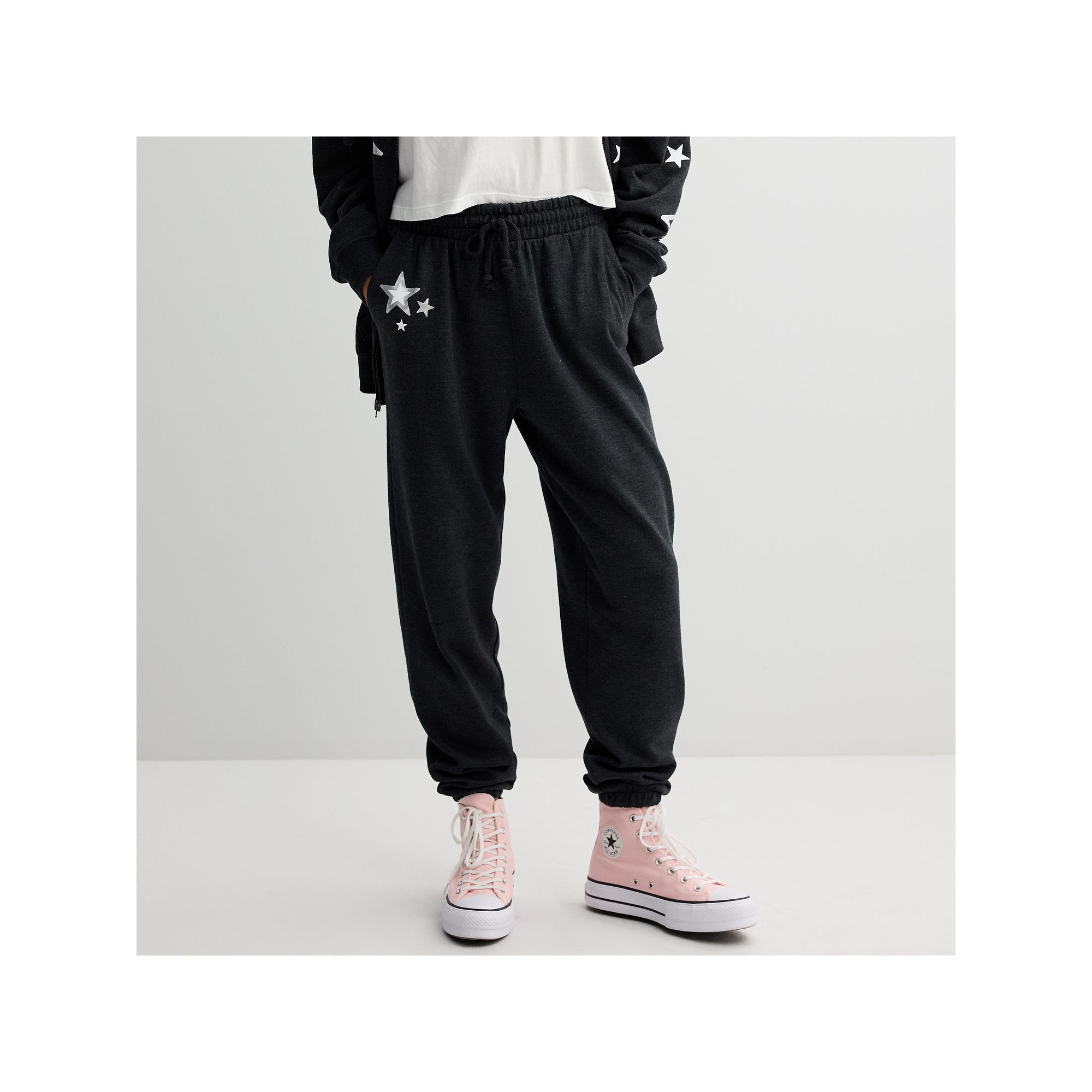 Juniors SO® Favorite Jogger, Girls, Size: XS, Black Foil Star