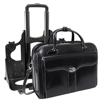 McKlein Berkeley Leather Detachable-Wheeled Briefcase