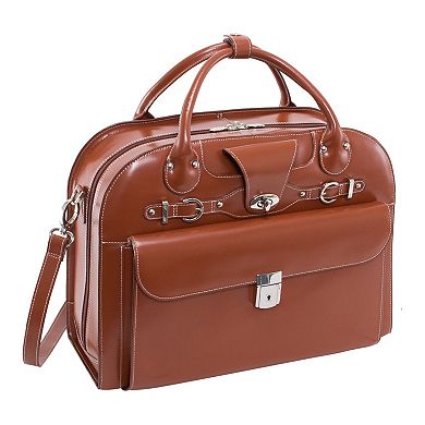 McKleinUSA Roseville Leather Detachable-Wheeled Laptop Briefcase