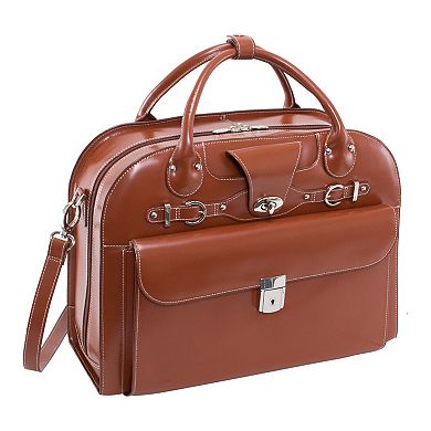 McKlein Roseville Leather Detachable-Wheeled Laptop Briefcase