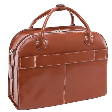 McKleinUSA Roseville Leather Detachable-Wheeled Laptop Briefcase