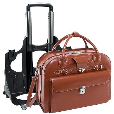 McKleinUSA Roseville Leather Detachable-Wheeled Laptop Briefcase