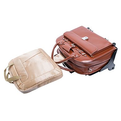 McKleinUSA Roseville Leather Detachable-Wheeled Laptop Briefcase