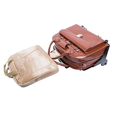 McKlein Roseville Leather Detachable-Wheeled Laptop Briefcase