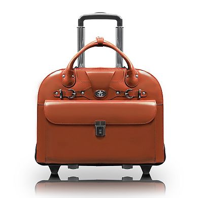 McKleinUSA Roseville Leather Detachable-Wheeled Laptop Briefcase