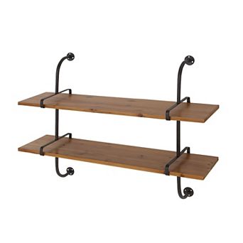 Stella & Eve Brown Fir Wood Wall Shelf