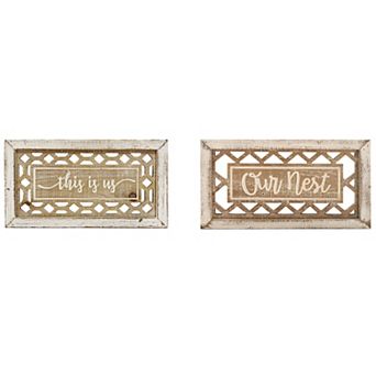 Stella & Eve "This is us" Wood Wall Decor 2 pc Set
