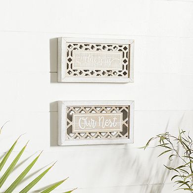 Stella & Eve Wood Wall Decor 2-piece Set