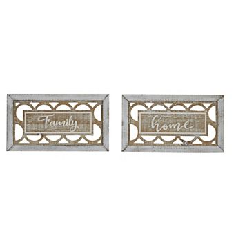 Stella & Eve "Family" Wood Wall Decor 2 pc Set