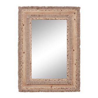 Stella & Eve Brown Wood with Fringe Detailing Wall Mirror