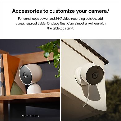 Google Nest Cam Outdoor/Indoor Security Camera with Wireless Battery - White