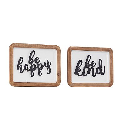 Stella & Eve 2-piece Be Happy Be Kind Wall Decor Set