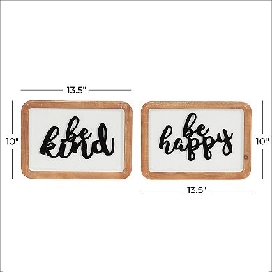 Stella & Eve 2-piece Be Happy Be Kind Wall Decor Set