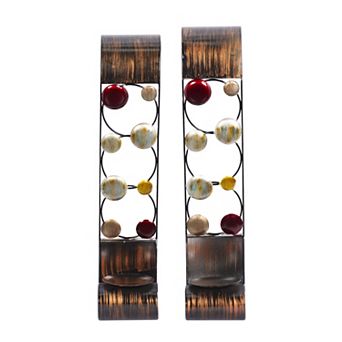 Stella & Eve 2 pc Iron Wall Scroll Sconce Set