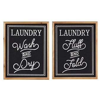 Stella & Eve Wood Laundry Wall Decor 2 pc Set