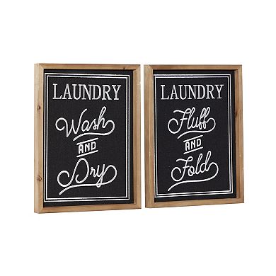 Stella & Eve Wood Laundry Wall Decor 2-piece Set