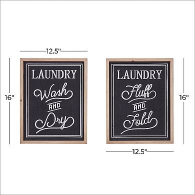 Stella & Eve Wood Laundry Wall Decor 2-piece Set