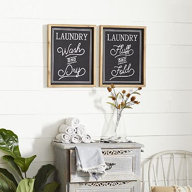 Stella & Eve Wood Laundry Wall Decor 2-piece Set