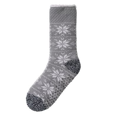 Women's Cuddl Duds Textured Snowflake Slipper Socks