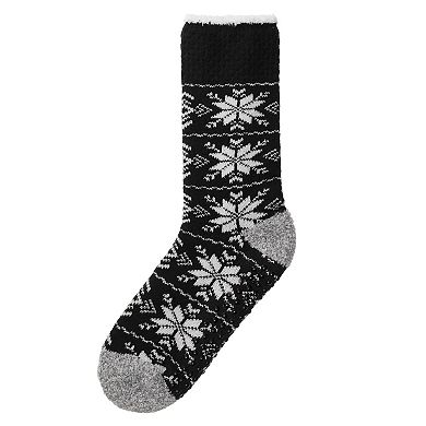 Women's Cuddl Duds Textured Snowflake Slipper Socks