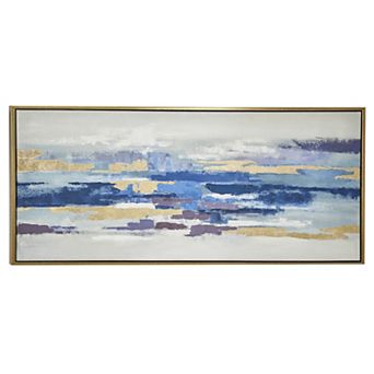 Stella & Eve Polystone Blue Abstract Framed Wall Art