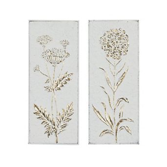 Stella & Eve 2 pc Hammered Floral Wall Decor Set