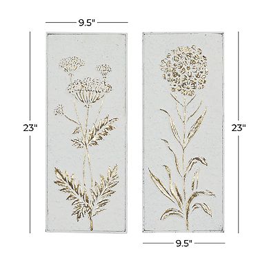 Stella & Eve 2-piece Hammered Floral Wall Decor Set