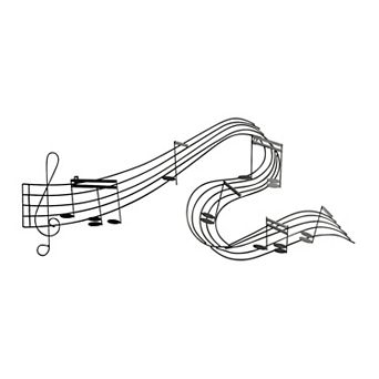 Stella & Eve Black Musical Notes Iron Wall Decor