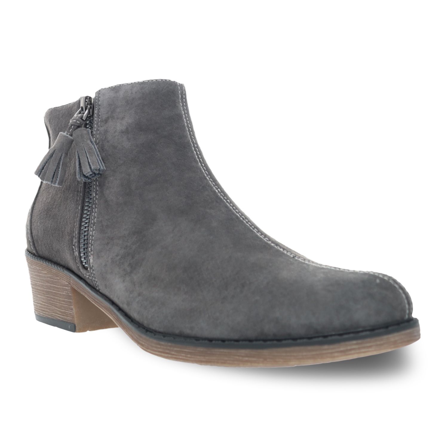Propet Rebel Women's Suede Ankle Boots - Gray (11 N)